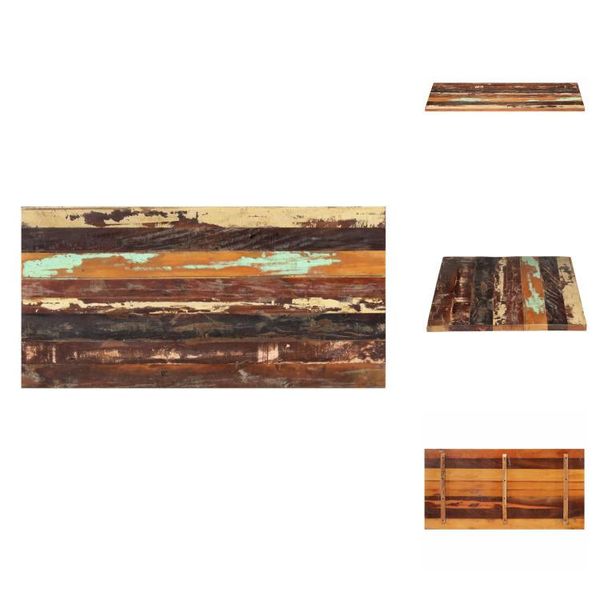 Vidaxl Piano Da Tavolo Rettangolare 60X120 Cm 25-27 Mm In Legno Massello Di Recupero - Piani Da Tavolo-image