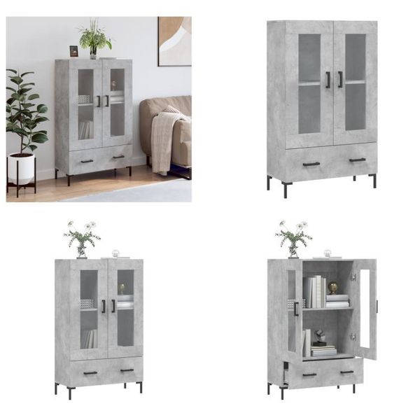 Vidaxl Credenza Grigio Cemento 69,5X31X115 Cm Materiale A Base Di Legno - Credenza - Credenze - Madia - Armadio-image
