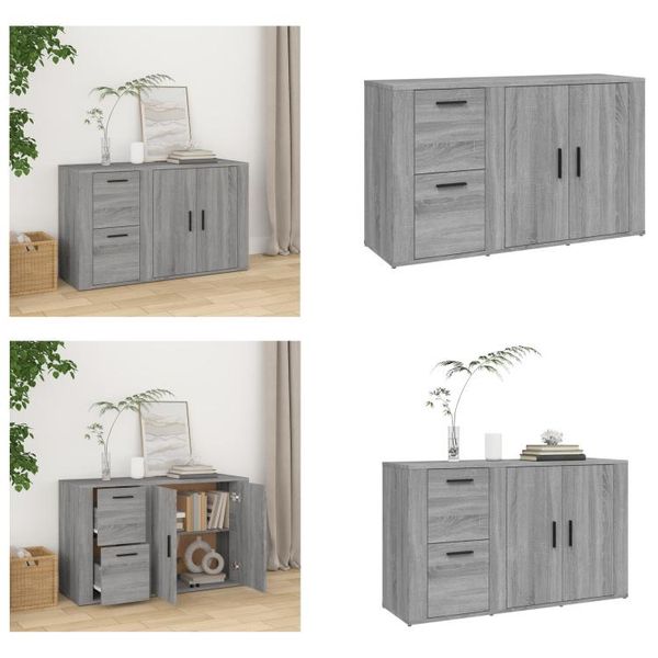 Vidaxl Credenza Grau Sonoma 100X33X59,5 Cm Holzwerkstoff - Credenza - Credenze - Schrank - Lagerschrank-image