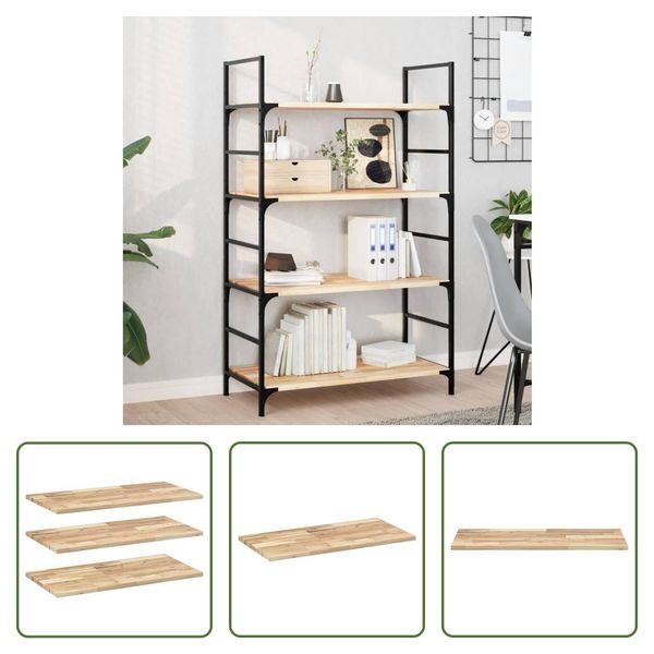 The Living Store Mensole Galleggianti 3 Pezzi 100X40X2 Cm In Legno Massiccio Di Acacia Non Trattato-image