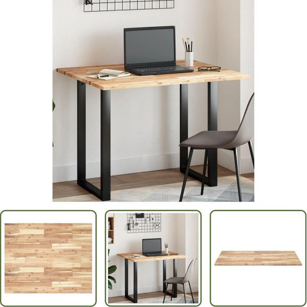 The Living Store Piano Tavolo Rettangolare 100X80X2 Cm In Legno Massiccio Di Acacia-image