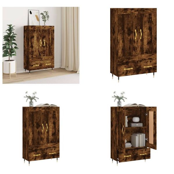 Vidaxl Credenza In Rovere Affumicato 69,5X31X115 Cm Materiale A Base Di Legno - Credenza - Credenze - Madia - Armadio-image