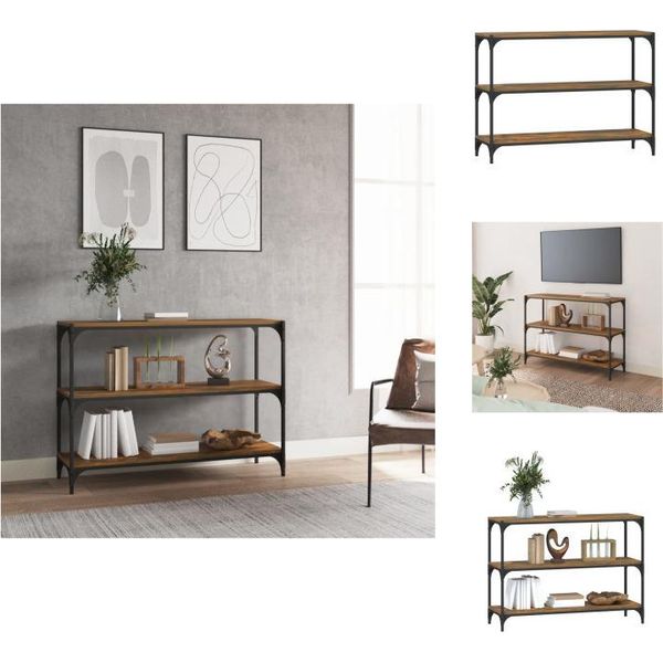 Vidaxl Libreria In Rovere Affumicato 100X33X70,5 Cm Materiale A Base Di Legno E Acciaio - Librerie E Scaffali-image