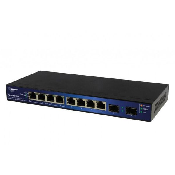 Allnet ALL-SG8210PM Switch Di Rete Gestito L2+ Gigabit Ethernet (10/100/1000) Nero Power Over Ethernet (Poe)-image
