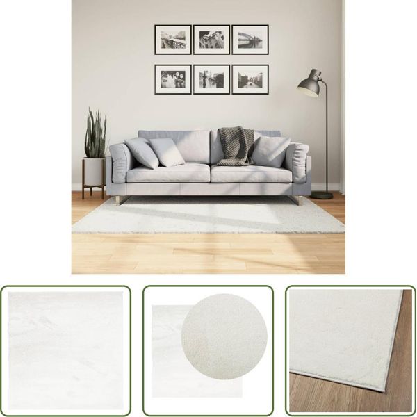 The Living Store Tappeto Oviedo A Pelo Corto Crema 120X120 Cm-image