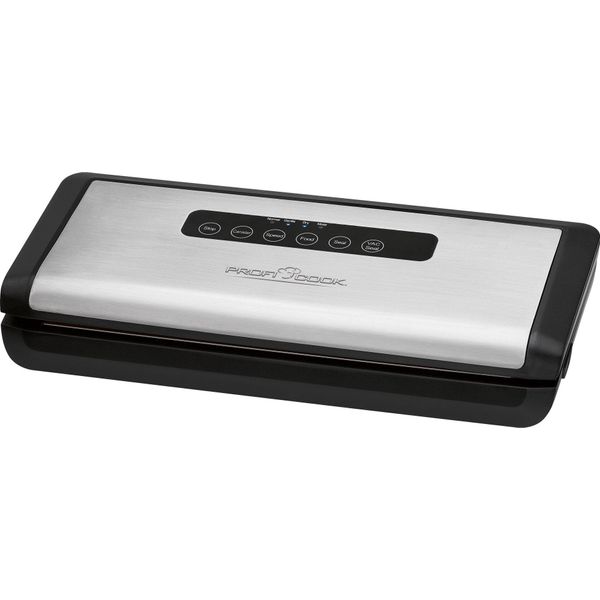 Profi Cook PC-VK 1146 Sigillatrice Sottovuoto Completamente Automatica In Acciaio Inox Con Pannello Di Controllo Elettronico A Sfioramento, Nero/Acciaio Inox-image