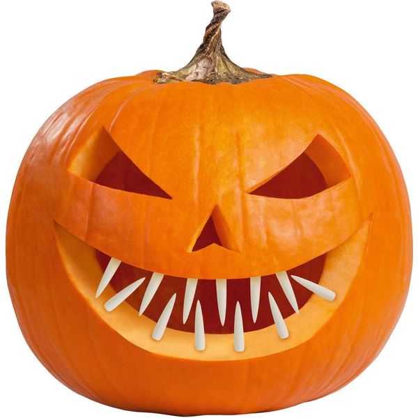 Amscan 9907474 - Denti Di Zucca Fai Da Te, Decorazione Di Halloween, Zucca, Zucca, Halloween, Festa Horror, Festa A Tema-image