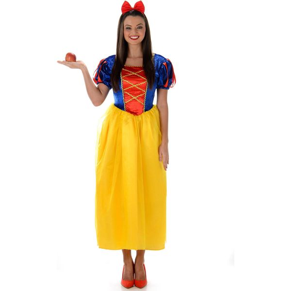 Costume Da Donna Biancaneve Fiaba Giallo-Blu-Rosso - M-image