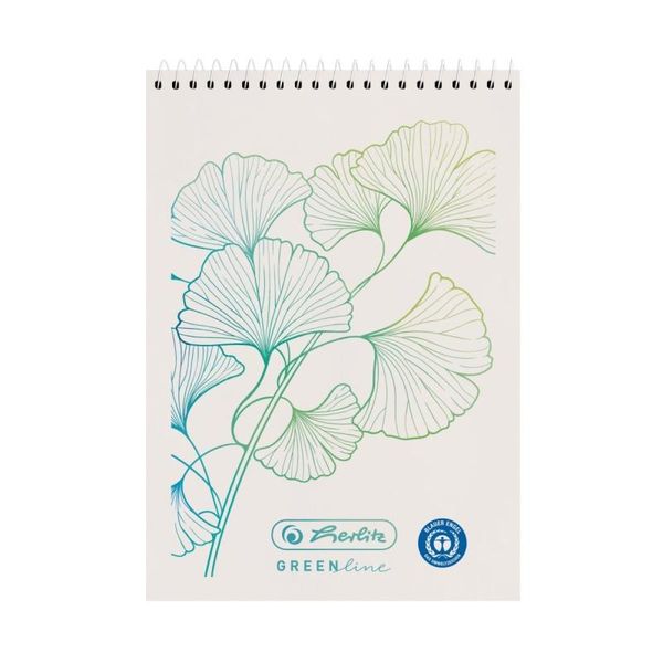 Herlitz 50033560 Herlitz Spiralnotizblock A7 50 Bl Kariert Greenline Ginkgo-image