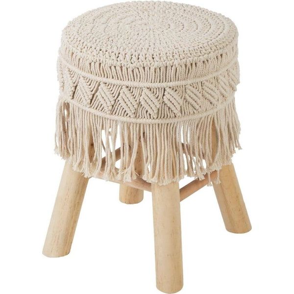 Sgabello - Macramè E Legno - Atmosphera CréAteur D'intéRieur-image
