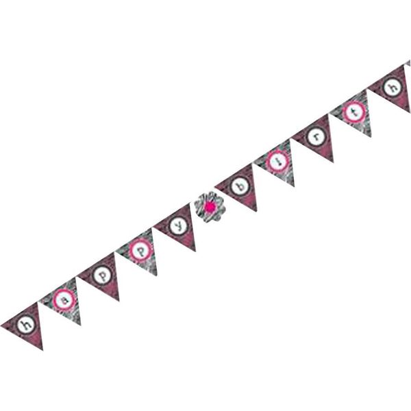 Creative Converting - Bandiera "Zebra Boutique"" SG16694 (Taglia Unica) (Rosa)"-image