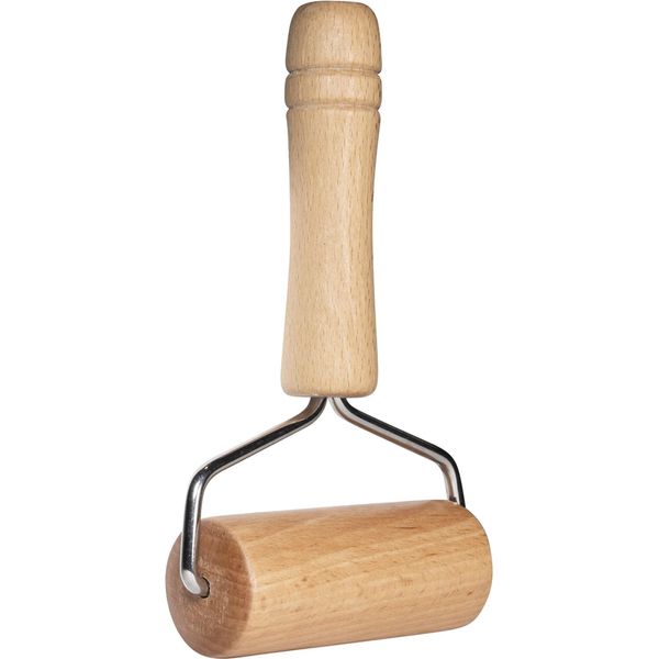 Mattarello Krumble Con Manico - Pasta - Mattarello Di Legno - Cottura - Mattarello Bambino - Legno E Acciaio Inox-image