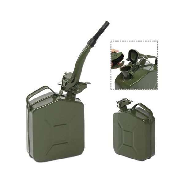 Tanica Di Riserva In Metallo Fch 5L, Serbatoio Di Benzina, Serbatoio Di Carburante, Serbatoio Di Riserva Per Benzina E Diesel, Verde Militare-image
