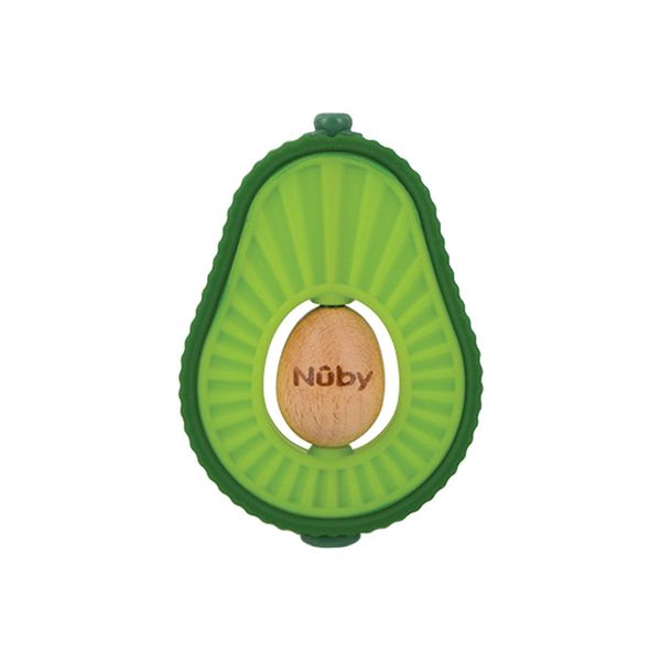 Nuby - Spiraglio - Spiraglio Per Bambini In Avocado - In Silicone E Legno - A Partire Da 6 Mesi-image