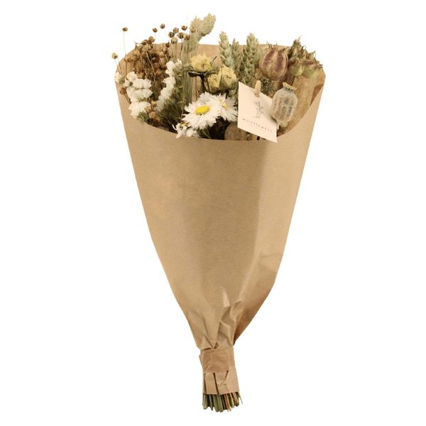 Bouquet Di Fiori Secchi Naturali - Bouquet - Ø15Cm ↕35Cm - Colori Naturali - Fiori Secchi - Decorazione Sostenibile - Spensieratezza-image