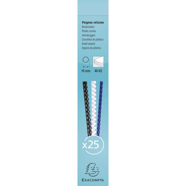 Exacompta Scatola 25 Spirali 10 Mm Pvc Per Rilegatura Din A4 Bianco-image