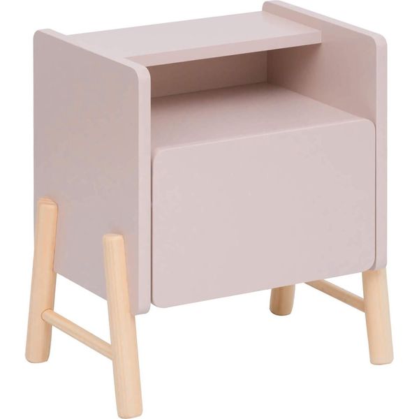 Rebecca Mobili Comodino Per Bambini Rasam 49X40X30 Mdf Pino Rosa Marrone-image