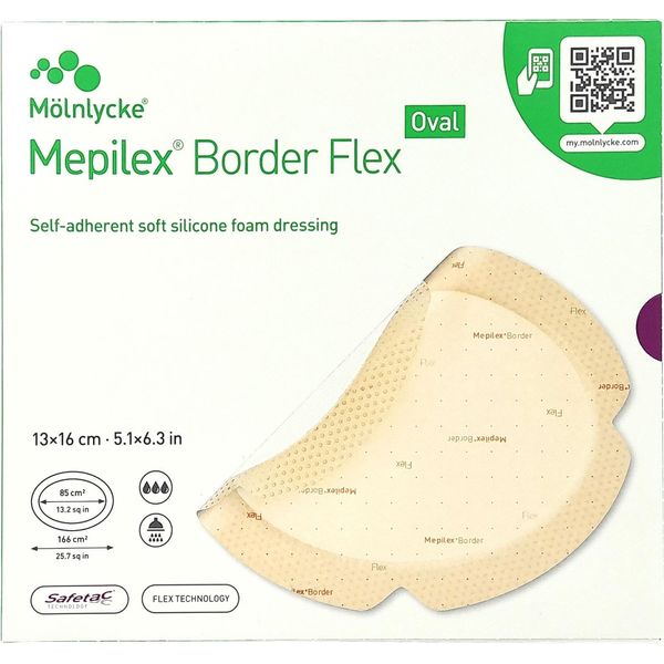 Mepilex Border Flex Benda Adesiva In Schiuma 13X16 Cm Ovale 5 Pz-image