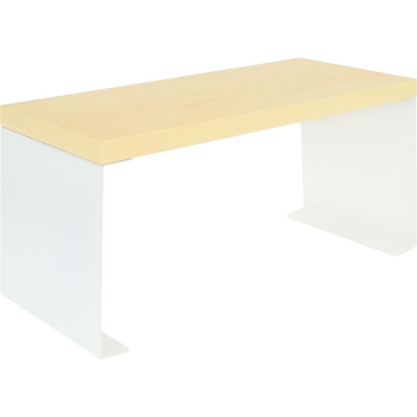 Quvio Organizzatore Per Piani Di Lavoro - Mensola Da Cucina - Accessori Da Cucina - Mensola Portaoggetti - Portaspezie - Mensola Effetto Legno - Metallo - Bianco - Marrone Chiaro - 14 X 30,5 X 14,5 Cm-image