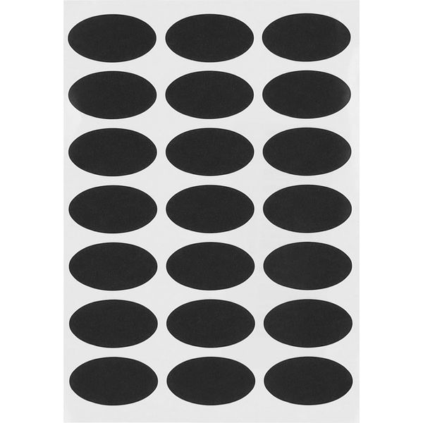 Quvio Adesivi Per Lavagna - Ovale - Set Di 105 - 5 Fogli - Adesivi Per Lavagna - Adesivi Per Lavagna - Etichette Per Cucina - Etichette Per Cucina - Etichette Per Spezie - Per Barattoli Di Spezie - Organizzazione E Conservazione - Nero-image