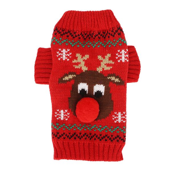 Maglione Da Neve Per Cani, Maglione Natalizio Spesso Per Cani Di Piccola E Media Taglia, Taglia S, Rosso-image
