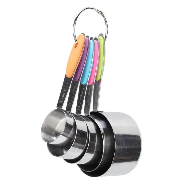 5 Pezzi In Acciaio Inox Isolamento Termico Scala Tazze Set Cucina Cottura Strumento Da Forno-image