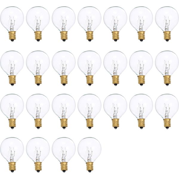 Lampadine G40 Sostituzione G40 Lampadina Al Tungsteno 7W 220-240V Lampadina A Globo Trasparente E12 Base Lampadine Per Interni Esterni Patio Decor Casa Matrimonio Festa Decorazione 25 Pack-image
