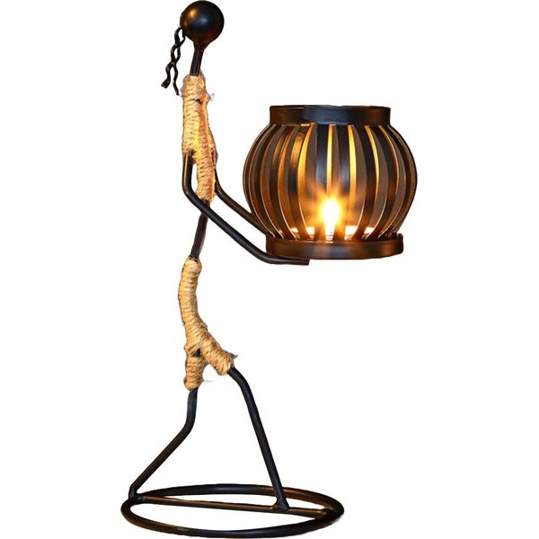 Portacandele Vintage Home Decor Portacandele In Ferro A Forma Di Ragazza Portacandele Decorativo A Forma Di Lanterna Per Candele-image