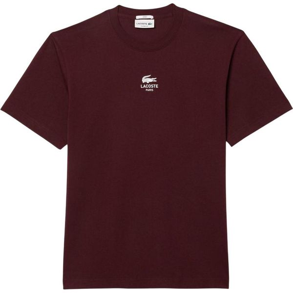 Lacoste - T-Shirt Uomo/Donna Unisex In Cotone GT7443 (Xxs) (Rosso Bordeaux)-image