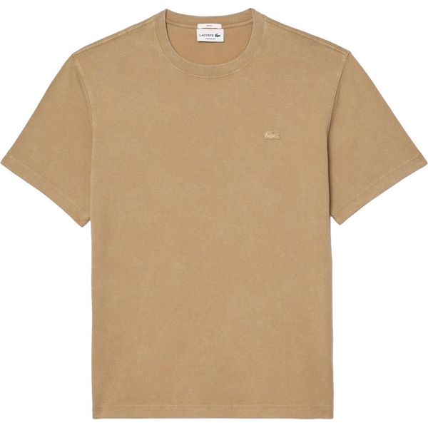 Lacoste - Maglietta Uomo/Donna Unisex, Cotone Spesso Lavato GT7790 (Xs) (Beige)-image