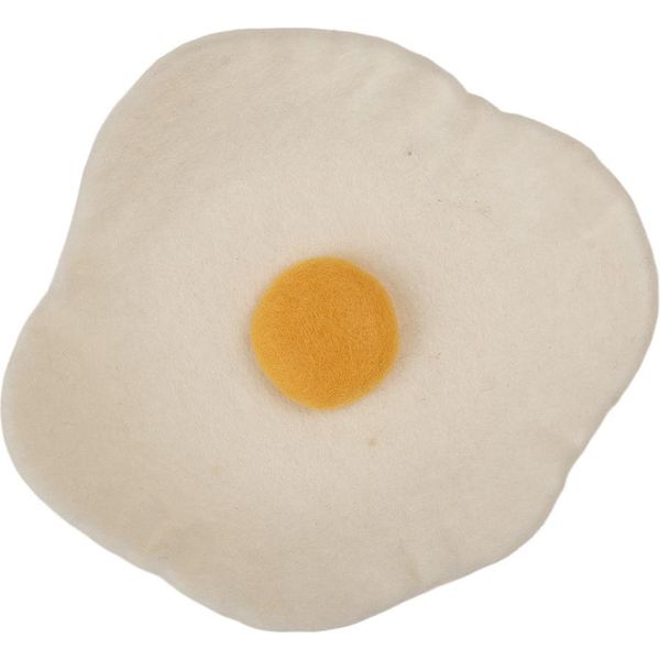 Clayre & Eef Decorazione Ciotola Uovo Ø 18X3 Cm Feltro Bianco-image