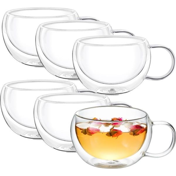 Wilmax Bicchieri Termici Con Manico 400 Ml, Set Di 6, A Doppia Parete WL-888770/A6-image