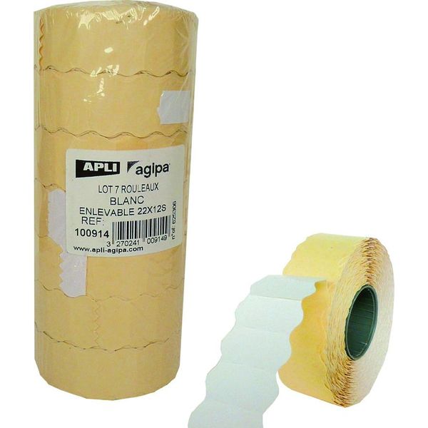 Etichette Agipa Per Etichettatrici Di Prezzi 22 X 12 Mm 7 Rotoli Da 1.500 Etichette Ciascuno-image