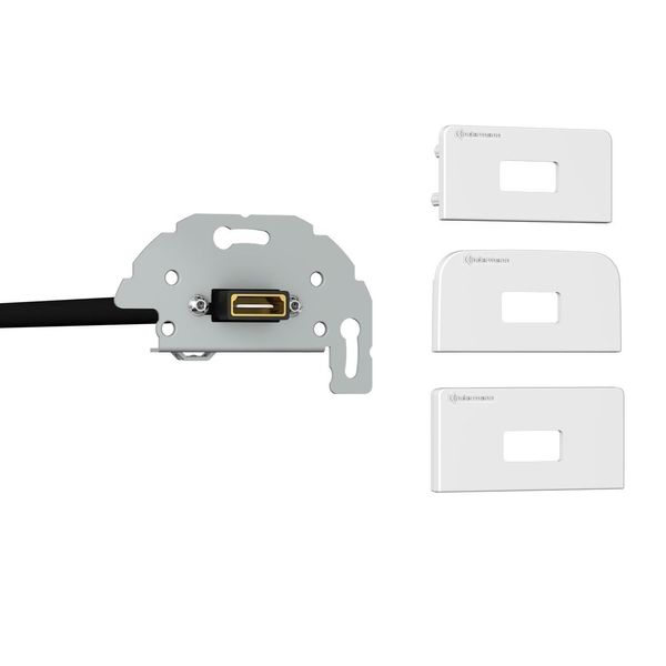 Kindermann 7456-542 Pannello Di Collegamento Hdmi Konnect Design Con Spina Per Cavo, C/Ral 9010 (7456000542)-image