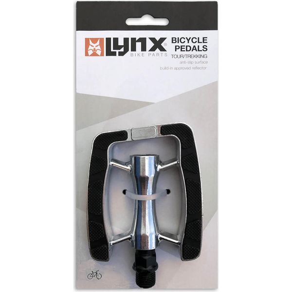 Pedali Per Bicicletta Da Turismo 9/16 Di Pollice Argento/Nero-image