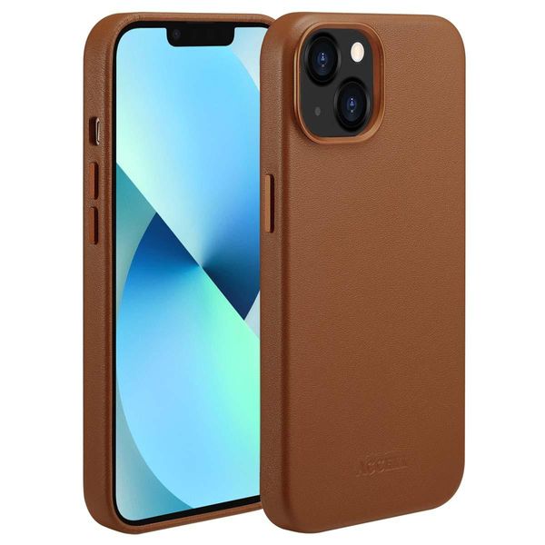 Cover Per Iphone 13 - Vera Pelle - Custodia Rigida/Copertura Posteriore Accezz - Marrone-image