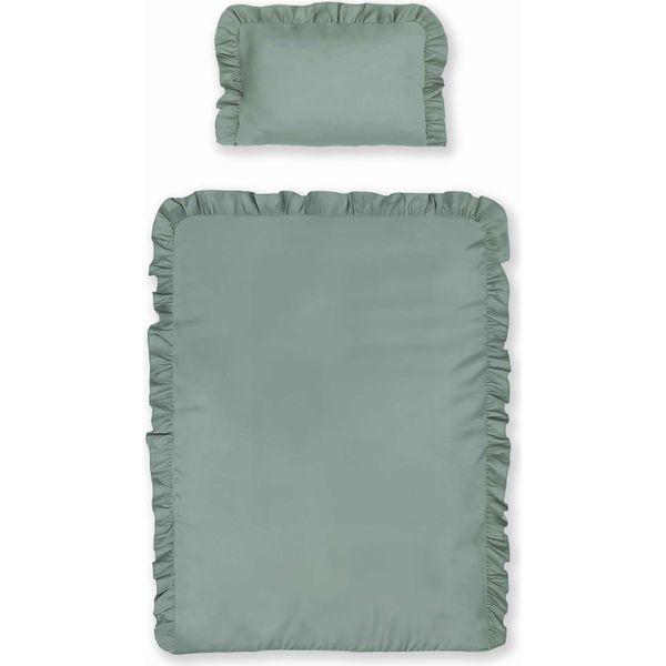 Detexpol Baby Biancheria Da Letto In Cotone 100X135 Menta Monocromatica Con Volant Mayamoo 35-image