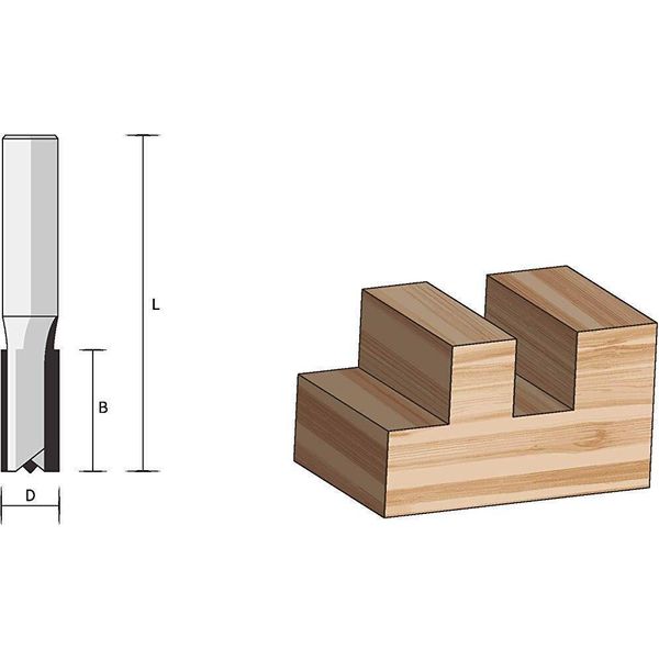 Fresa Per Scanalature Famag Con Fresa Frontale In Metallo Duro 22X32X73Mm, Gambo 12Mm - 3167.922-image