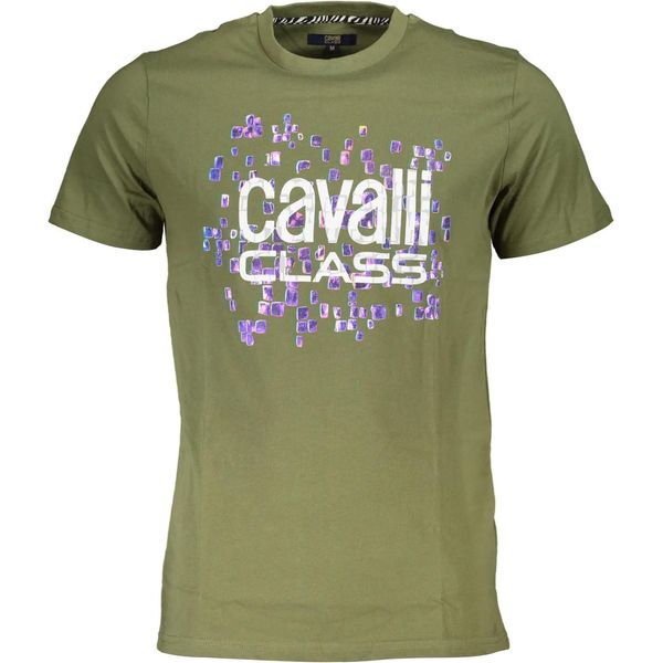 Cavalli Class T-Shirt Manica Corta Girocollo Logo Verde : Taglia - L Taglia: L-image