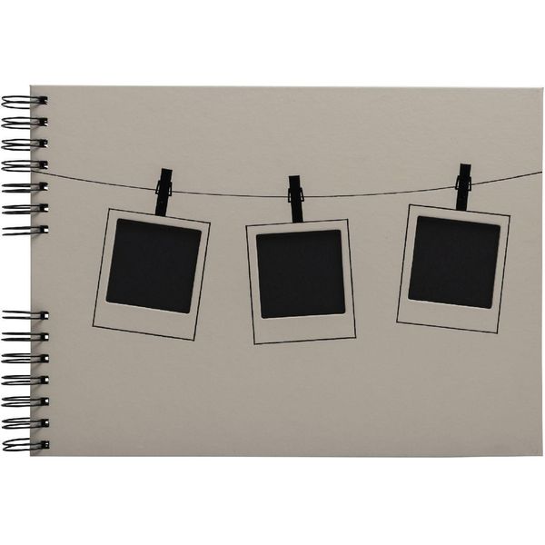 Exacompta 16823E Album Fotografico Con Rilegatura A Spirale 50 Pagine Nere Serie Polaroid Beige-image