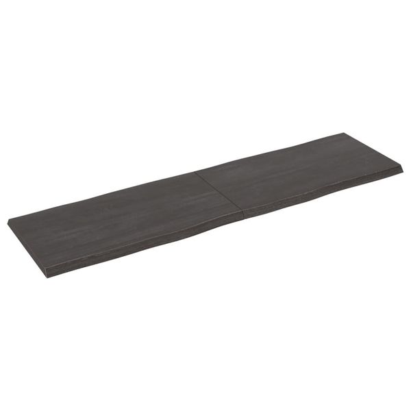 Piano Del Tavolo 180X50X(2-4) Cm In Legno Massiccio Trattato Bordo Albero-image
