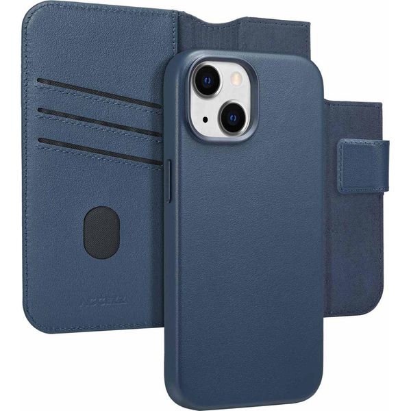 Custodia Per Iphone 15 - Vera Pelle - Custodia Accezz Flip Cover/2 In 1 - Blu Scuro-image