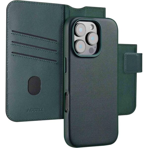 Custodia Iphone 16 Pro - Vera Pelle - Accezz Flip Cover/2 In 1 Case - Verde Scuro-image