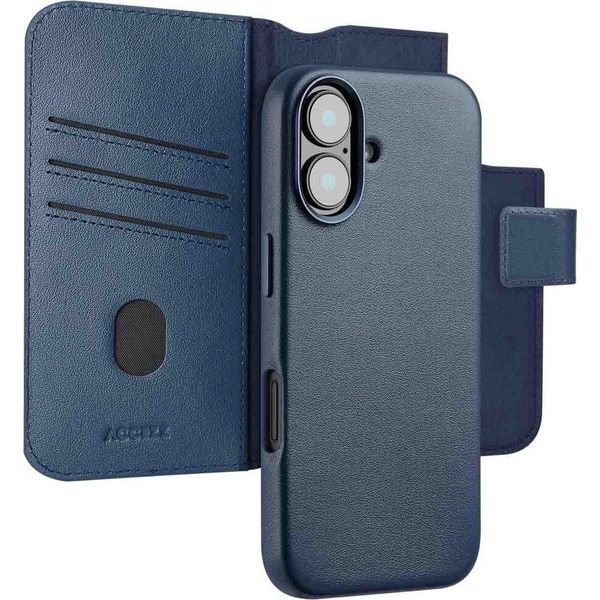 Custodia Per Iphone 16 - Vera Pelle - Custodia Accezz Flip Cover/2 In 1 - Blu Scuro-image