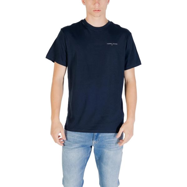 T-Shirt Uomo Manica Corta A Girocollo Blu In Cotone Rigenerativo-image