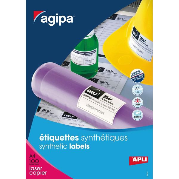 Etichette In Film Agipa Resistenti Alle Intemperie, 105 X 148,5 Mm, Bianco-image
