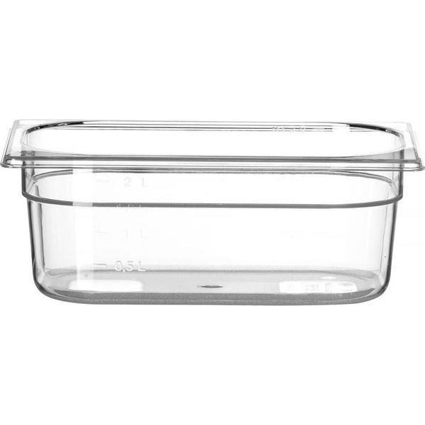 Hendi Contenitore Gastronorm 1/4, Profi Line, Gn 1/4, 2,8L, Trasparente, 265X162X(H)100Mm-image