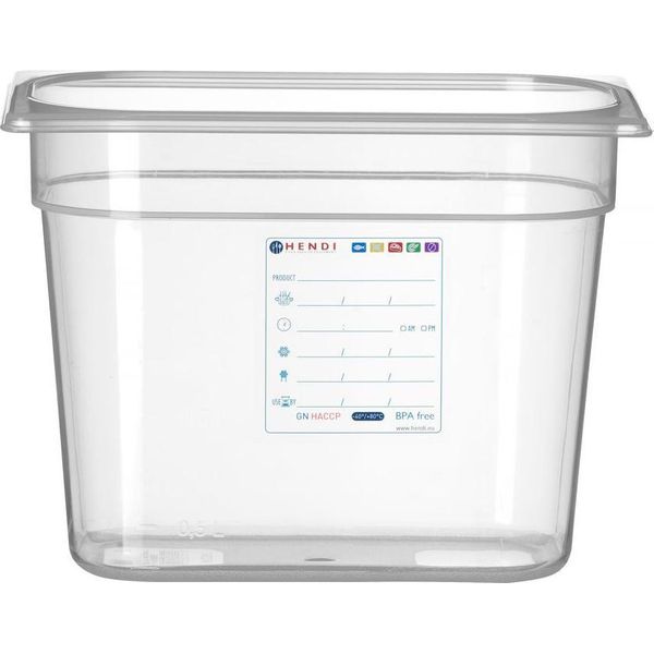 Hendi Contenitore Gastronorm 1/4, Gn 1/4, 5,5L, Trasparente, 265X162X(H)200Mm-image