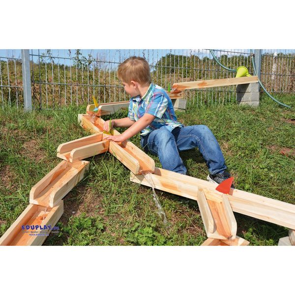 Eduplay 160252 Piste D'acqua In Legno, Naturale, 12 Pezzi (1 Set)-image