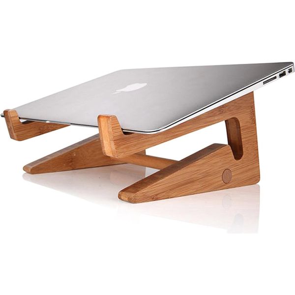 Quvio Supporto Per Laptop In Legno - Supporto Per Laptop - Supporto Per Notebook - Supporto Per Laptop - Supporto Ergonomico Per Notebook - Grigio-image